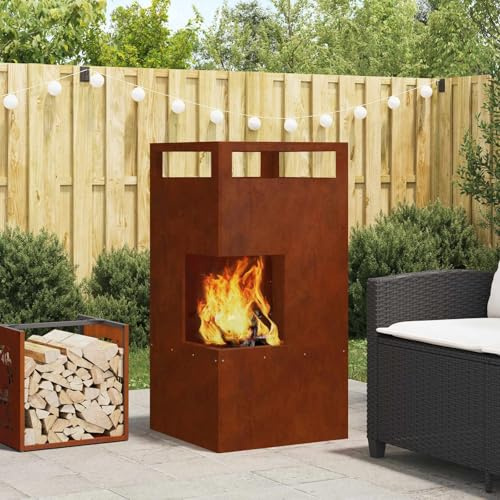 Generico Focolare Marrone 50 x 50 x 100 cm Acciaio,Caminetti,858933