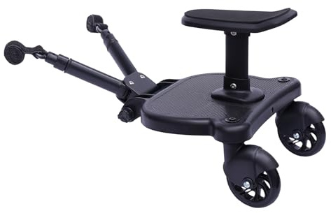 Planche de poussette avec siège, marchepied pour poussette, roulement universel, 25 kg, design à deux roues à 360°, planche de transport universelle pour enfants de 3 à 7 ans