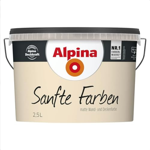 Alpina Sanfte Farben 2,5 L. Matt hochdeckende Wandfarbe Farbwahl (Champagnerbeige)