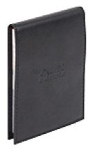 RHODIA 118119C - Estuche para bloc de notas + Bloc de notas Nº 11 Negro (A7 - Cuadrados Pequeños - 80 Hojas amovible - Papel Clairefontaine Blanco 80 g/m² ) - Piel Sintética - Negro