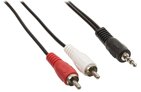 Câble Adaptateur Audio Jack 3,5 mm stéréo mâle vers 2X RCA mâles 2,00 m Noir