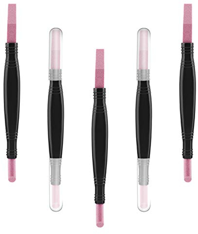 VETPW 5 Pièces Lime à Ongles en Pierre Ponce, Stylo de Polissage à Double Tête pour Ongles, Cuticle Pusher, Manucure Dissolvant de Cuticules, Pédicure Tondeuse à Cuticules