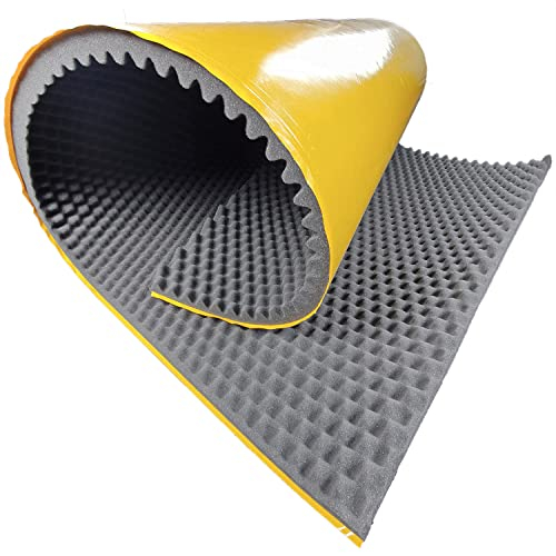 Akustikschaumstoff Selbstklebend 200x100 x 3 cm Noppenschaum von GMP Tech beauty of sound - Dämmung Schaumstoff zum gaming zimmer - Schallschutz wand im musikstudio - Acoustic foam - Echo absorber
