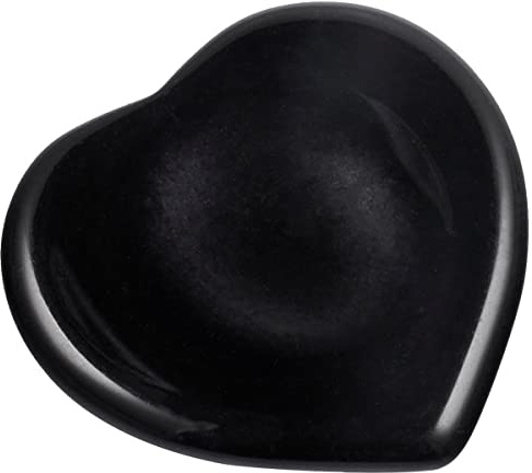 KYEYGWO Herz Reiki Heilstein Kristall Handschmeichler, Obsidian | Dekompression innere Ruhe Sorgen Stein, Taschen Daumenstein für Meditation, Massagesteine für Stress Abbauen