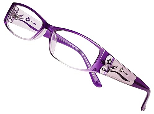 EYEBOGO Kaylee Strass Lesebrille für Damen, Damen Lesebrille, Frauen Lesebrillen (Lila, 2.50)