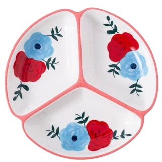 Fondue Plates 4 Piece Set Colorful Ceramics, Round 20cm/7.8inch 03