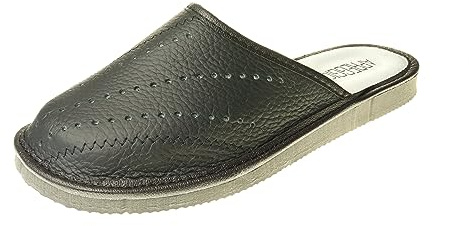APREGGIO Zapatillas Hombre de Cuero - Hecha a Mano Hombre Zapatillas - Zapatillas de Casa Hombre - Practicas Zapatillas para Hombre con Suela de Goma Sólida - Cómodo Zapatillas Hombre Casual