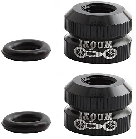 2 Packungen Fahrradreifen Ventilmutter mit versiegelten O-Ringen für Mountain Road Bikes Zubehör Fahrradteile (Schwarz) | für Mountain Road Bikes Zubehör Fahrradteile
