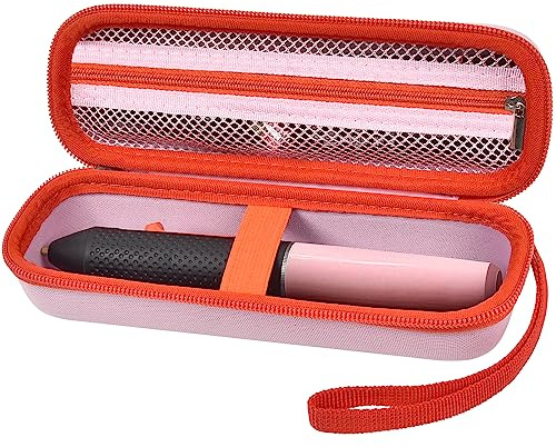 PAIYULE EVA-Tasche für Bosch Gluey Akku-Heißklebestift | Hart-EVA mit Fixierband und Netzfach für AA-Akkus, USB-Lader, Kabel und Mini-Klebestifte ordentlich; nur Tasche, Rosa.
