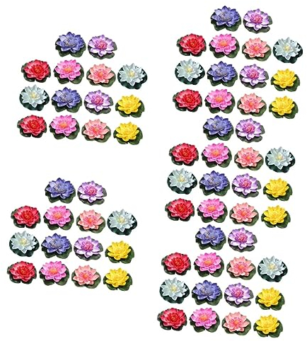 Ipetboom 70stücke Teiliges Künstliche Lotusblumen Für Teich Und Gartendekoration Schwimmende Blumen Und Lebensechte Imitation Für Pool Und Brunnen