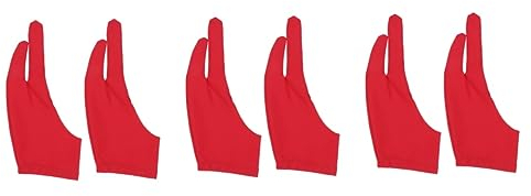 Warmhm 6stücke Zwei Finger Zeichenhandschuhe Rote Künstlerische Skizzenhandschuhe s Für Digitales Zeichnen Malen Und Skizzieren Grafiktabletts Atmungsaktiv Und Schweißabweisend