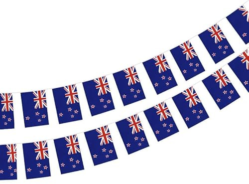 Nya Zeeland flagga 40 enheter Nya Zeeland flagga, krans Nya Zeeland 11,4M, vimplar Nya Zeeland14 x 21 cm