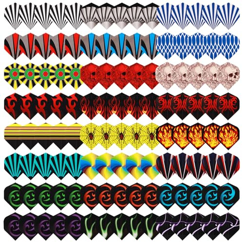 Deetenks 120 Pezzi Dart Voli 24 set Voli dardi di dardo per animali domestici standard durevoli Ala di coda di piuma sostitutiva per morbida punta in acciaio freccette