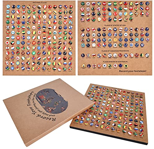 Reißzwecken: 291 Stück Nationale Flagge Reißnagel Reiszwecknadeln Dekorative Reißzwecken Land Karte Reißnagel mit Korkplatten Metall Push Pins Kreative Stecknadeln für DIY Bulletin Board