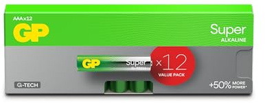 Piles AAA - Lot de 12 Piles | GP Ultra, Piles alcalines AAA de 1,5 V / LR03 - Longue durée de Vie