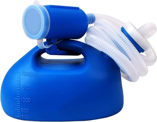 Yoeoefuo Urinal Pinkelflasche Senioren 2000ML Tragbare Reise-Urinal Mit 160cm Langem Schlauch Reisetoilette Urinflasche Urinflaschen Für Männer Krankenhaus Outdoor Auto Camping Notfall Urin Flasche