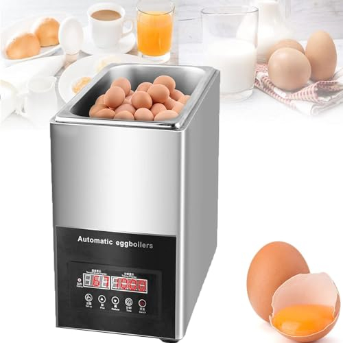 DPQYJPP Cuociuova Commerciale Automatico 800W, Cuociuova a Sorgente termale, Cuociuova Commerciale, Cuoci 50 Uova Senza Sforzo - Grande capacità e Cuociuova Automatico a Sorgente termale