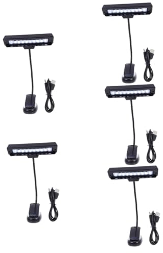 HEMOTON 5 Stück Notenständer Licht Wiederaufladbare USB Lampe Für Klavier Nachttisch Clip Lampe LED Schreibtischlampe USB Leselampe Augenschutz LED Lampe Flexible LED Buchlampe
