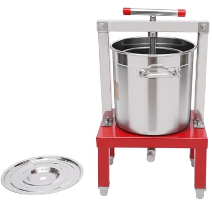 Pressa per miele e frutta Pressa for miele da 13,25 litri, pressa for vino e frutta fai da te in acciaio inossidabile, apertura for il flusso del miele rimovibile, estrattore di miele manuale for frut
