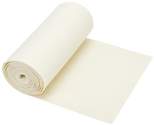 BENECREAT 3mx24cm Filzstoffrolle, floraler weißer Polyester-Filzstoff Premium Filzrolle für Filztischmatten, DIY Bastelarbeiten, Nähen und Patchwork, 2mm dick