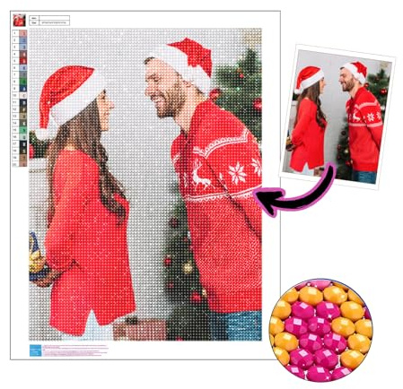 Diamond Painting Bilder Eigenes Foto Personalisiert - Custom Benutzerdefinierte Design Diamant Full Bilder Home Decor für Hochzeitstag, Geburtstag, Babyparty, Schulabschluss und Wohnzimmerde