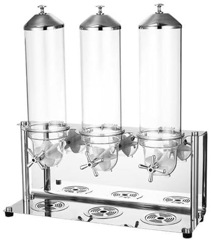 4L/8L/12L Dispensador De Alimentos Secos, Acero Inoxidable Encimera Dispensador De Cereales Contenedores De Almacenamiento De Alimentos Con Base Para Cocina Despensa, Triple