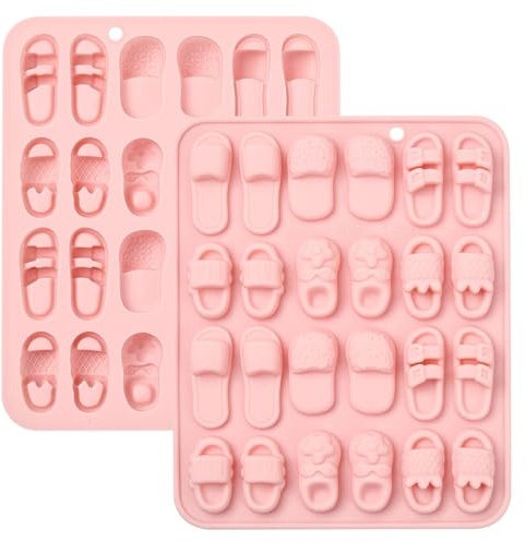 UR URLIFEHALL 2 Stück Pantoffel Silikonformen Hausschuhe Geformte Fondantformen für Schokolade Süßigkeiten Cupcake Seife Gelee Keks Eiswürfelform