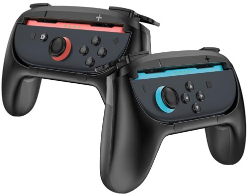 ProCase 2 Pack Joy-Con Grips for Switch 2 -Black | Wear-resistant Comfort Controller Hand Grip Handles Holder for Joy-Con