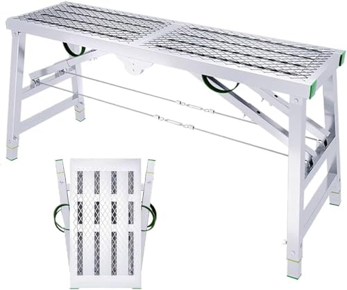 Andamio Plegable portátil con Capacidad de 400 kg - Plataforma de Trabajo de Altura Ajustable para Limpieza de vehículos recreativos, Pintura de Paredes Altas y decoración de Panel
