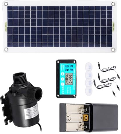 Fontaines à énergie solaire silencieuse, pompe élévatrice, panneau portable de 100 W pour jardin, piscine, eau sauvage
