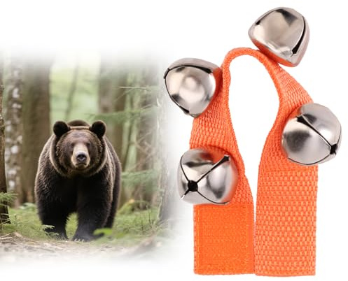 Lyreh Campanello Orso, Campanello Anti Orso Portatile e Rumoroso per Escursionisti Prodotto di Sicurezza con Chiusura a Strappo Cinturino per Cani Ciclismo Pesca Campeggio Arrampicata(Arancione)