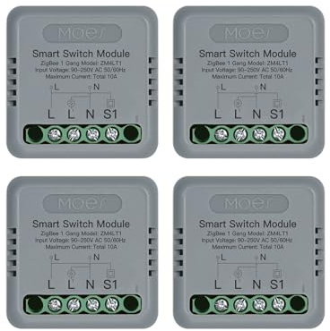 MOES Interruptor Inteligente Zigbee, 1 Vía | MINI Smart Switch WiFi, Módulo Interruptor(Zigbee Hub Requerido), Compatible Alexa, Google Home/Control Tuya/Smart life APP