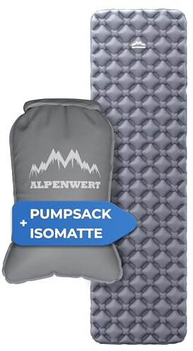 Alpenwert® Isomatte Outdoor [Kleines Packmaß & Ultraleicht] – Testsieger 2026 – 100 Tage risikofrei testen – Aufblasbare Schlafmatte & Luftmatratze für Camping, Wandern, Trekking & Backpacking*