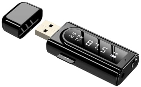 DIYEAH Ricevitore Trasmettitore Wireless 2 in 1 Modulo 5.0 Modulatore Fm Per Auto, Adattatore Audio Wireless Usb Lettore Led, Trasmissione Stereo Stabile Fino a 10 Metri, Per Veicoli e Home Stereo