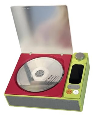 BABIBAOBEI Lecteur de musique compact avec cristaux, son clair, haut-parleurs intégrés et commandes simples pour les personnes âgées, les activités de plein air, lecteur CD portable pour les voyages