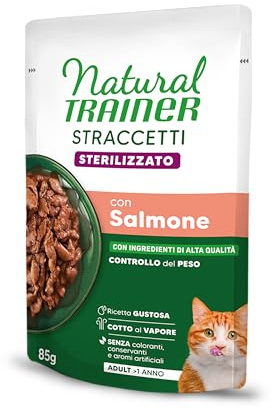 Natural Trainer Steriliserade våtfoder för vuxna katter - sås med lax 24 x 85 g