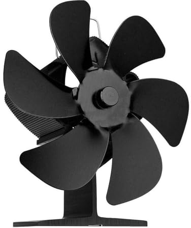 Gettimore Fireplace Fan 6-Blade Stove Fan for Wood Burning Stoves, Thermoelectric Powered Heat Circulator, Silent Operation Under 25dB, Overheat Protection, 1400RPM, Black