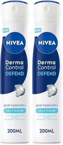 NIVEA - Atomiseur Féminin Derma Control Defend - Déodorant Femme 72H Anti-Transpirant Aisselles - Anti-Démangeaisons & Anti-Irritations - Acide Hyaluronique - 0% Alcool - Peaux Sensibles - 200 ml