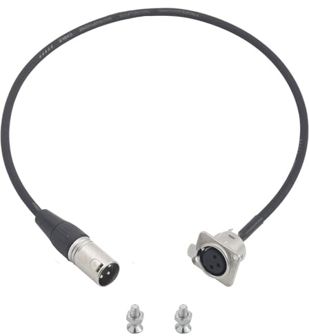 PENGLIN 1 Stück 60CM XLR Buchse zu Stecker Durchgangskabel | D-Typ XLR 3-polig Panel Montage Adapter für Stageboxen, Patchfelder, Bodenboxen, Rack-Installationen