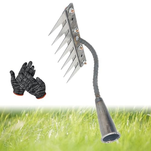 5/6/7/8 Dents Rateau De DéSherbage, RâTeau De Jardin en Acier Au Carbone - pour Enlever Les Pierres du Jardin, PréParation du Sol pour Jardinage Et Paysagisme (7 Dents)