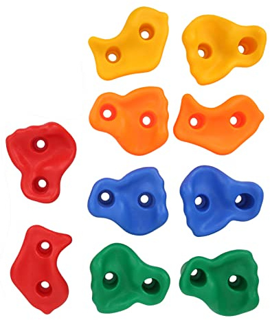 Naroote L'Arrampicata su Roccia Contiene Un Set Colorato e Durevole per L'attrezzatura del Parco Giochi per Bambini, Accessorio da Parete da Arrampicata in Materiale Plastico da 10 Pezzi per Bambini