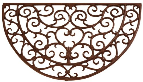 Esschert Design Schmutzfangmatte, Fußmatte in antik aus Gusseisen, halbrund, ca. 69 cm x 41 cm