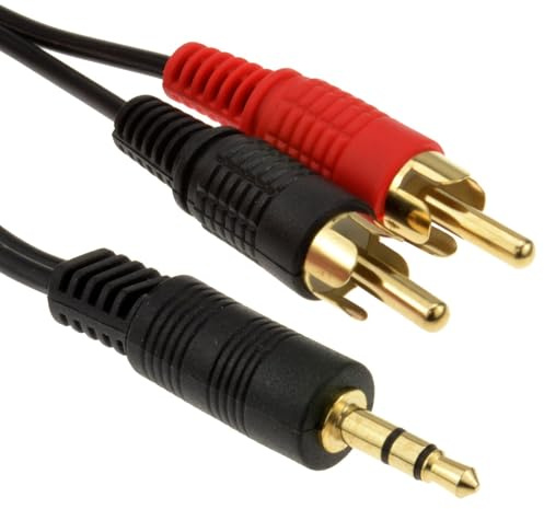 kenable 3,5 mm Stéréo Jack Vers 2 RCA Cinch Fiches l'audio câble Cordon Plaqués Or 20 m [20 mètre/20m]