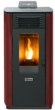 QLIMA Poêle à granulés Fiorina 74 S-Line Puissance Thermique 7,45 KW 200 m3 Chauffables Couleur Rouge