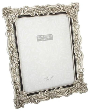 Floral Antique Silver Photo Frame 8 x 10
