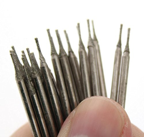 JINGLING Lapidary Diamond Drill Bits 0.8mm Carving Burrs for Stone Pack of 30Pcs