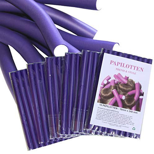 60 Papilotten Ø16 x 240mm Haar Lockenwickler Flex Wickler Papilottenwickler Friseurbedarf Locken