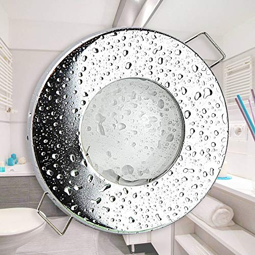 LED Einbaustrahler chrom 5 Watt neutralweiß super flach 12V - MR16 Einbauleuchte für Badezimmer, Außenbereich IP44 - Ø 55-60mm Bohrloch - Bad Sauna Dusche WC Terrasse