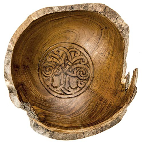 Windalf Kleine Teakholz Deko Schale mit Motiv 15 cm Keltischer Lebensbaum Handarbeit aus Holz