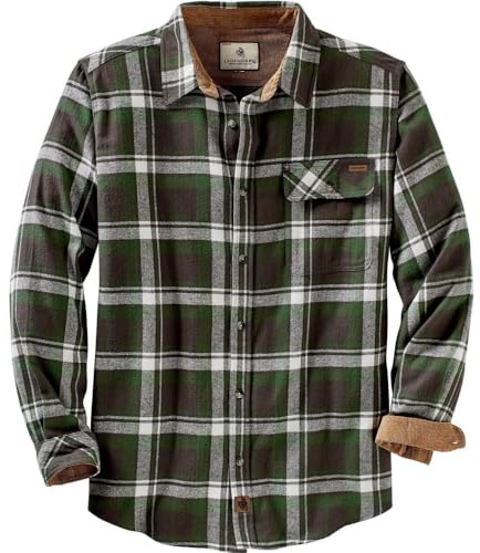 Legendary Whitetails Herren Buck Camp Flanell, Langarm-Karohemd mit Knopfleiste und Cordbündchen